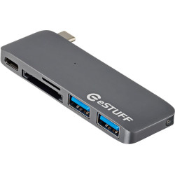 eSTUFF USB-C Slot-in Hub Space Grey Reference: ES84121-GREY