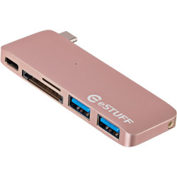 eSTUFF USB-C Slot-in Hub Rose Reference: ES84121-ROSE
