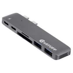 eSTUFF USB-C Slot-in Hub Pro Grey Reference: ES84122-GREY