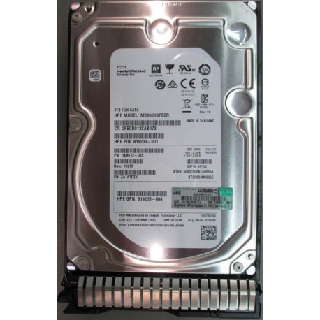Hewlett Packard Enterprise DRV HDD 8TB 7.2K LFF Reference: P02758-001