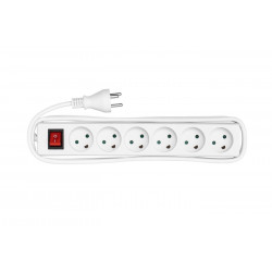 MicroConnect Power strip 6 outlets 3m White Reference: W126053556