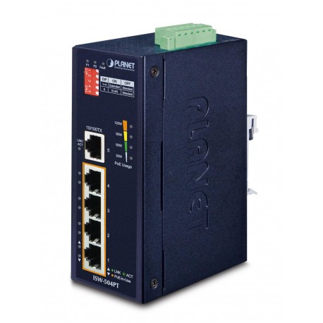 Planet IP30 5-Port/TP POE+ Industrial Référence: ISW-504PT