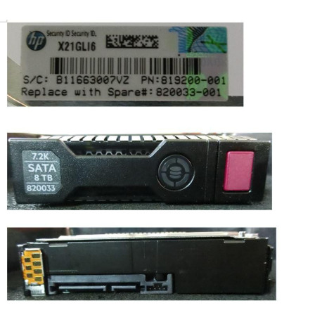 Hewlett Packard Enterprise DRV HD 8TB 6G 7.2K 3.5 SATA Reference: 820033-001