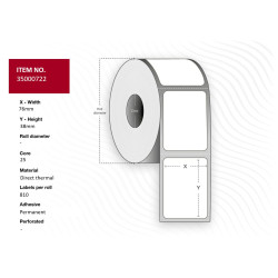 Capture Label 76x38 - Core 25. White. Référence: W129131308