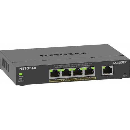 Netgear 5PT GE Plus Switch W/POE+ Référence: W126258130