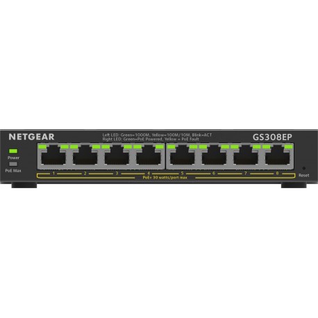 Netgear 8PT GE Plus Switch W/POE+ Référence: W126258132