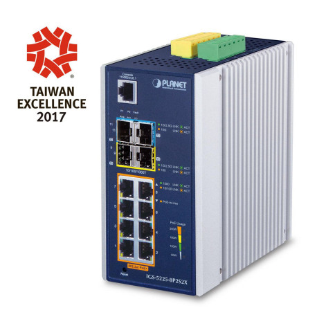 Planet IP30 Industrial L2+/L4 8-Port Référence: IGS-5225-8P2S2X