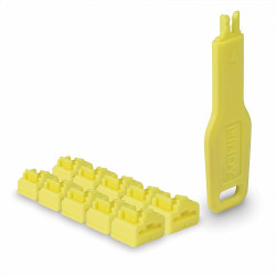 Lindy RJ45 Port Locks Yellow, 10x + Référence: W128911998
