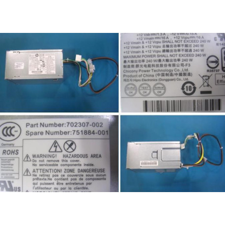 HP Power supply 240w Référence: 751884-001