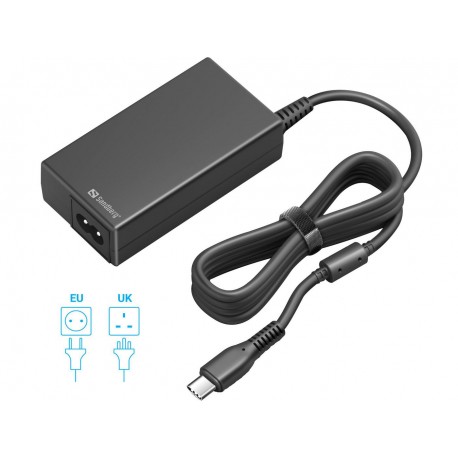 Sandberg USB-C AC Charger PD65W EU+UK Référence: 135-76
