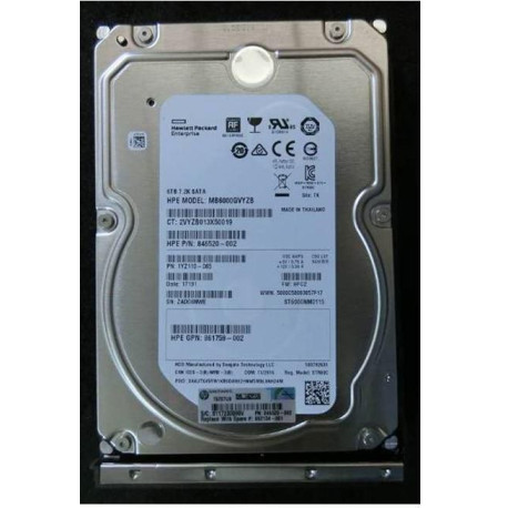 Hewlett Packard Enterprise HDD 6TB 6G 7.2K LFF SATA MDL Reference: 862134-001