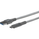 eSTUFF USB-C - A Cable 1m Grey Référence: ES605151