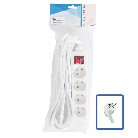 LOGON PROFESSIONAL 4-WAY POWER STRIP: WHITE - Référence: W128317408