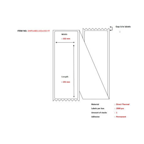 Capture Ship-label 102 x 192mm, Référence: W128792550