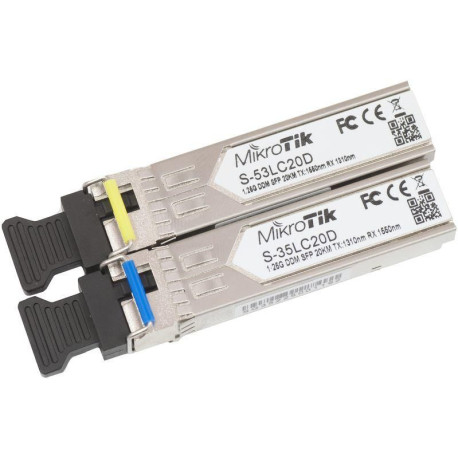 MikroTik Pair of SFP modules, S-35LC20D Reference: S-3553LC20D