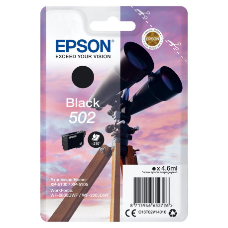 Epson Singlepack Black 502 Ink SEC Reference: C13T02V14020