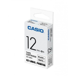 Casio Black on White 1 Pack 12mmx8m Reference: XR12WE1