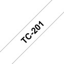 Brother TC201 12MM BLACK ON WHITE TAPE