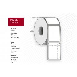 Capture Label 28x89 - Core 25. White. Reference: 35000402