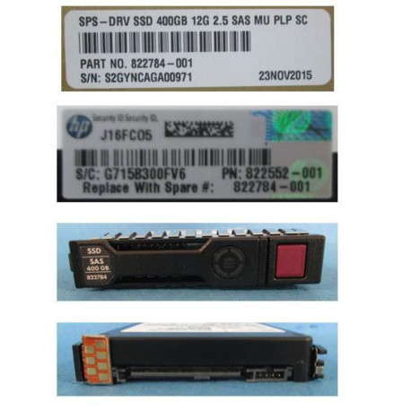 HP hot-plug SSD 400GB SAS 2.5inch Référence: 768268-001