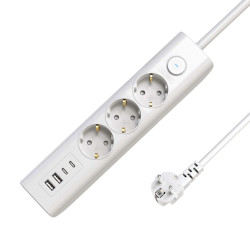 MicroConnect 3-way USB Schuko Power Strip Référence: W128903414