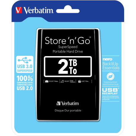 Verbatim External HD 2 TB USB Référence: 53177