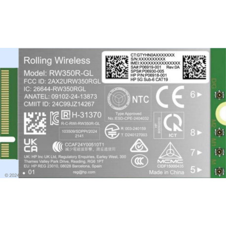 HP 5G Sub-6 Wwan Internal Référence: W129175273