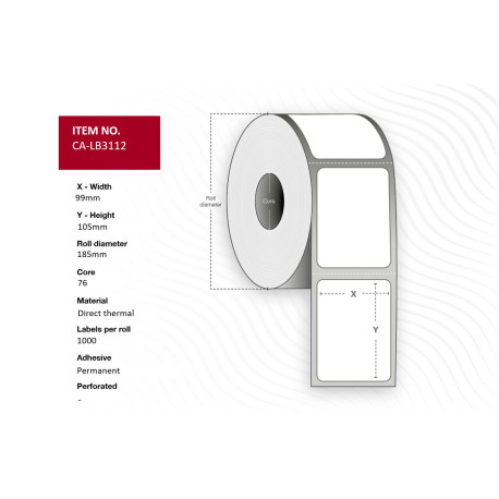 Capture RFID Label 99x105 - Core 76. Reference: W126069831