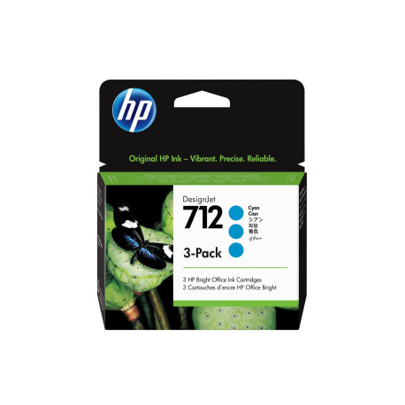 HP 712 3-Pack 29-ml Cyan Référence: W125916948