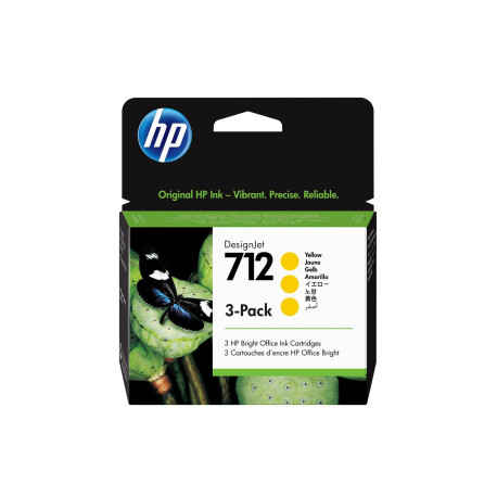 HP 712 3-Pack 29-ml Yellow Référence: W125916949