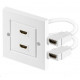 MicroConnect HDMI Wall socket 2 port white Reference: HDMWALL2