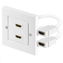 MicroConnect HDMI Wall socket 2 port white Reference: HDMWALL2