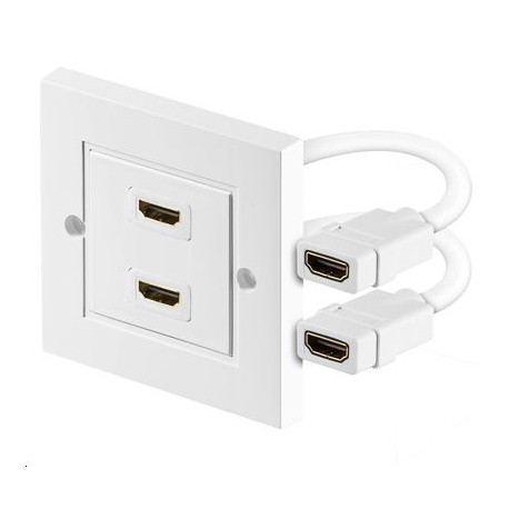 MicroConnect HDMI Wall socket 2 port white Reference: HDMWALL2
