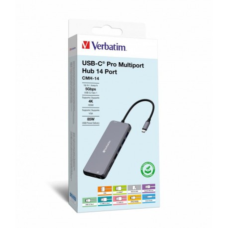 Verbatim USB-C Pro Multiport Hub 14 Référence: W128869177