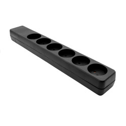 MicroConnect Danish Power Strip 6-way Black Référence: W128409750
