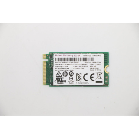 Lenovo 512GB M.2 PCIe 2242 Référence: W125926691
