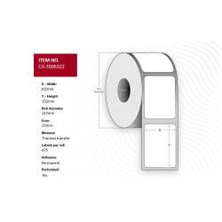 Capture Label 102 x 152mm, Core 25mm, Référence: W128432932
