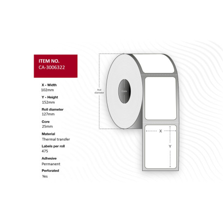 Capture Label 102 x 152mm, Core 25mm, Référence: W128432932