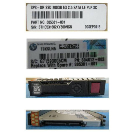 HP 800GB Hot-Plug SSD Sata Référence: 805381-001