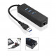 MicroConnect USB3.0 HUB w. Gigabit Ethernet Reference: MC-USB3.0HUBWETH