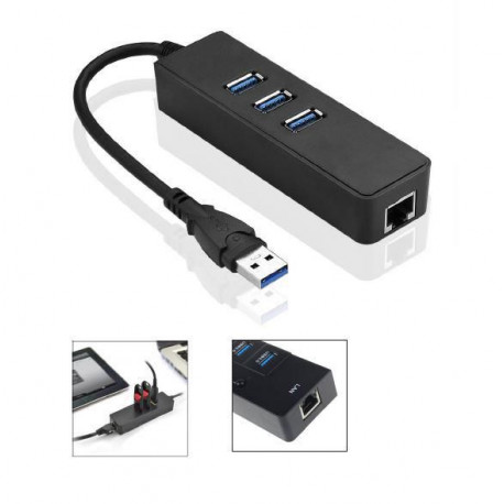 MicroConnect USB3.0 HUB w. Gigabit Ethernet Reference: MC-USB3.0HUBWETH