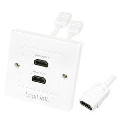 LogiLink HDMI Adapterwall socket2-portw Reference: AH0015
