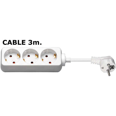 MicroConnect 3-way Schuko Socket 3M White Reference: GRU0033W